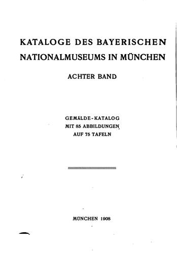 Cover for Katalog der Gemälde des Bayerischen Nationalmuseums