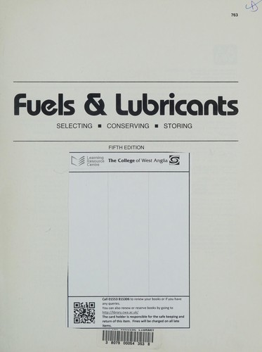 Cover for Fuels and Lubricants, Selecting, Conserving and Storing