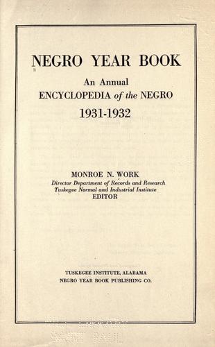 Cover for Negro year book