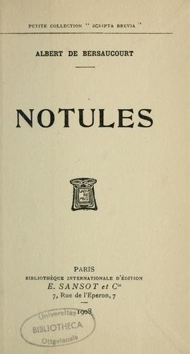 Cover for Notules