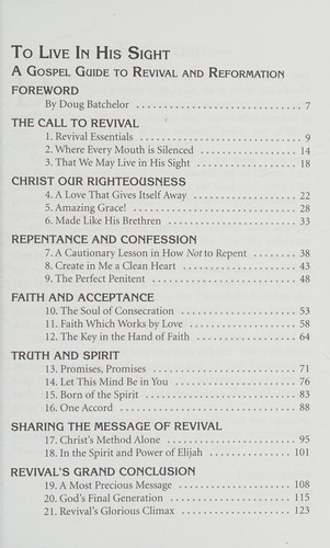 Cover for To Live In His Sight