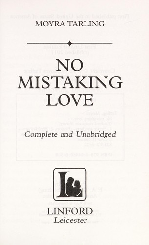 Cover for No mistaking love