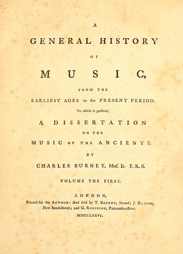 Cover for A general history of music