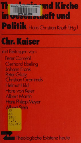 Cover for Theologie und Kirche in Gesellschaft und Politik