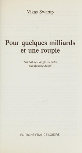 Cover for Pour quelques milliards et une roupie