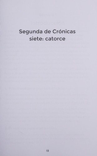 Cover for Segunda de Cronicas Siete : Catorce
