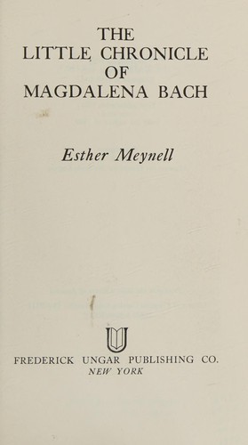 Cover for Little Chronicle of Magdalena Bach