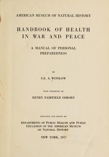 Cover for Handbook of health in war and peace