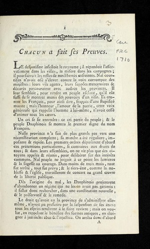 Cover for Chacun a fait ses preuves