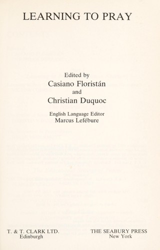 Cover for Learning to pray