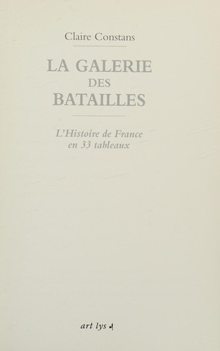 Cover for La galerie des batailles