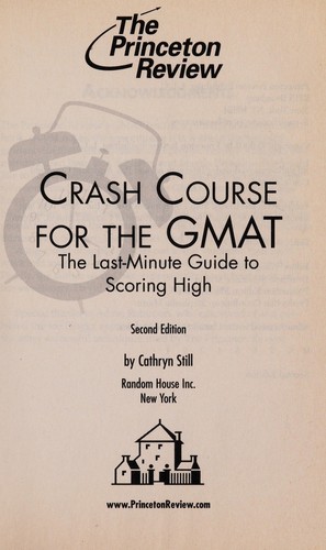 Cover for Crash course for the GMAT