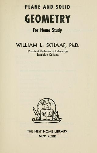 Cover for Plane and solid geometry for home study