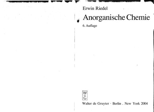 Cover for Anorganische Chemie