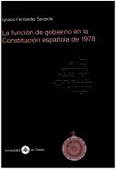 Cover for La función de gobierno en la constitución española de 1978