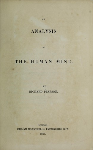 Cover for An analysis of the human mind