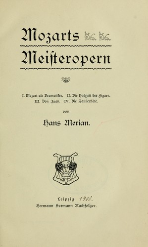 Cover for Mozarts Meisteropern