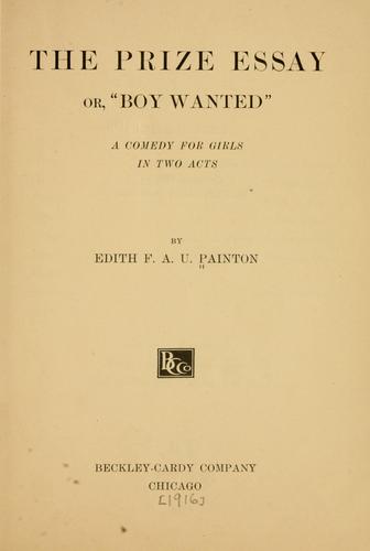 Cover for The prize essay