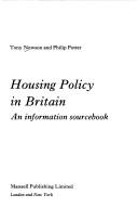 Cover for Housing policy in Britain