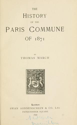 Cover for The history of the Paris Commune of 1871 ...