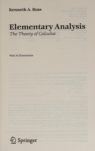 Cover for Elementary analysis