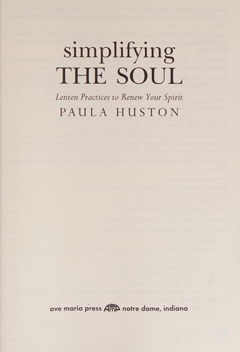 Cover for Simplifying the soul