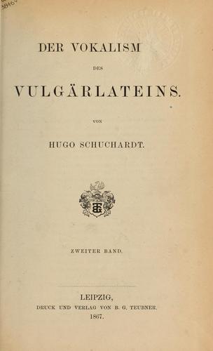 Cover for Der Vokalismus des Vulgärlateins