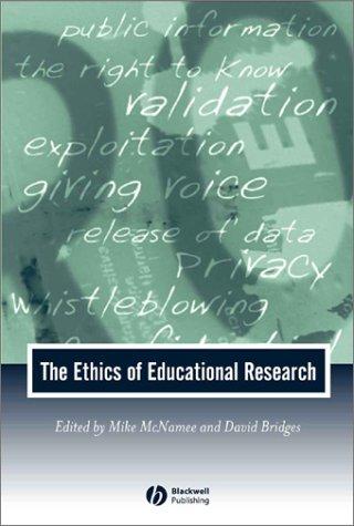 Cover for Ethics of Educational Research (Journal of Philosophy of Education)