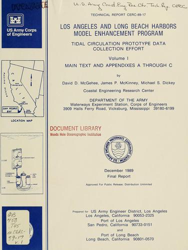 Cover for Los Angeles and Long Beach Harbor Model Enhancement Program, tidal circulation prototype data collection effort