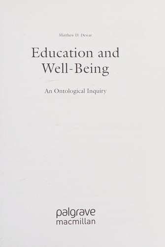 Cover for Education and Well-Being
