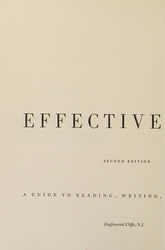 Cover for Effective communication