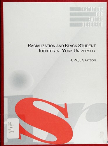 Cover for Racialization and Black student identity at York University