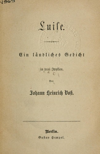 Cover for Poetische Werke