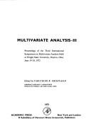 Cover for Multivariate Analysis