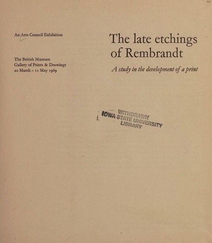 Cover for The Late Etchings of Rembrandt