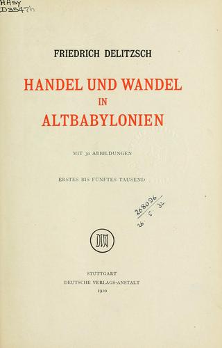 Cover for Handel und Wandel in Altbabylonien.