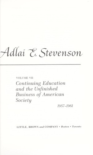 Cover for The papers of Adlai E. Stevenson.
