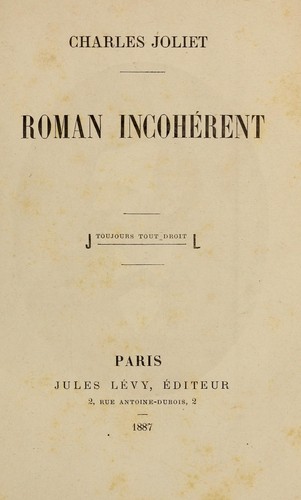 Cover for Roman incohérent