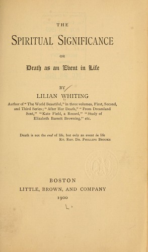 Cover for The spiritual significance
