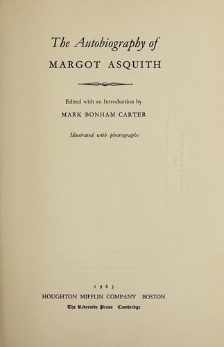 Cover for The Autobiography of Margot Asquith