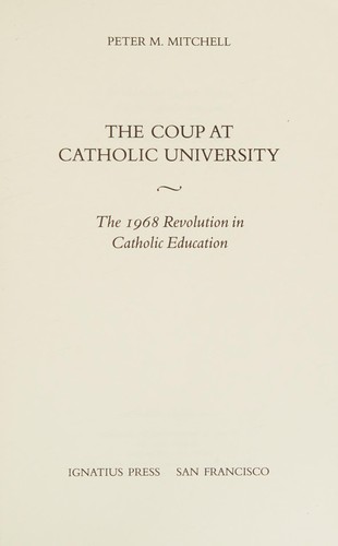 Cover for Coup at Catholic University