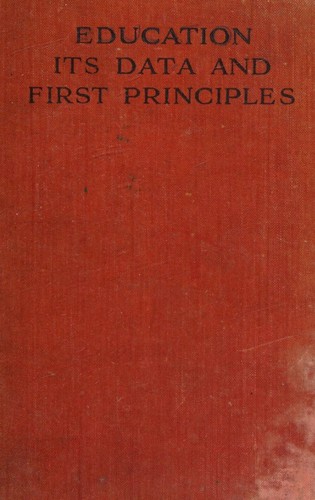 Cover for EDUCATION ITS DATA AND FIRST PRINCIPLES