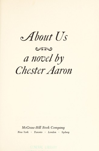 Cover for About us; a novel
