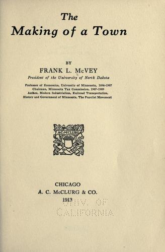 Cover for The making of a town