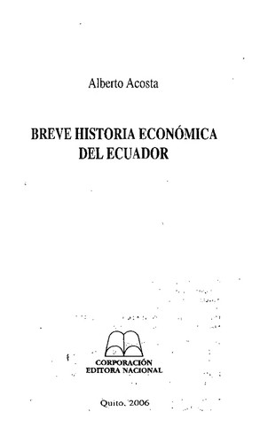 Cover for Breve historia económica del Ecuador