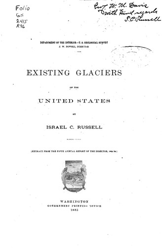 Cover for Existing Glaciers of the United States