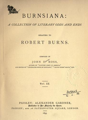 Cover for Burnsiana