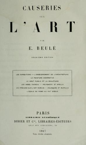 Cover for Causeries sur l'art