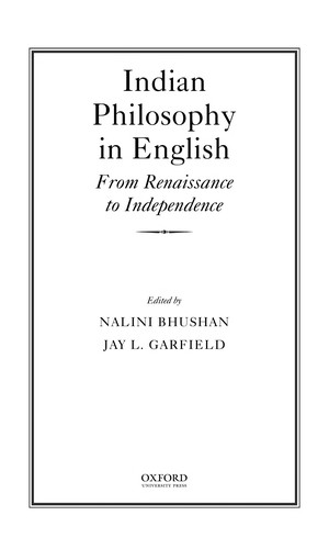 Cover for Indian philosophy in English