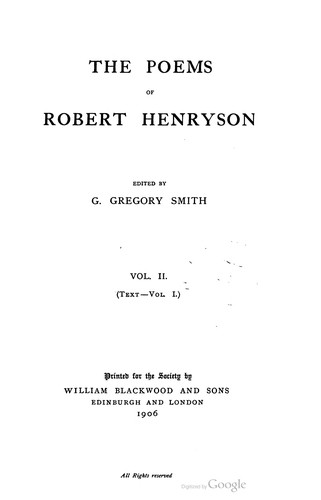 Cover for The poems of Robert Henryson